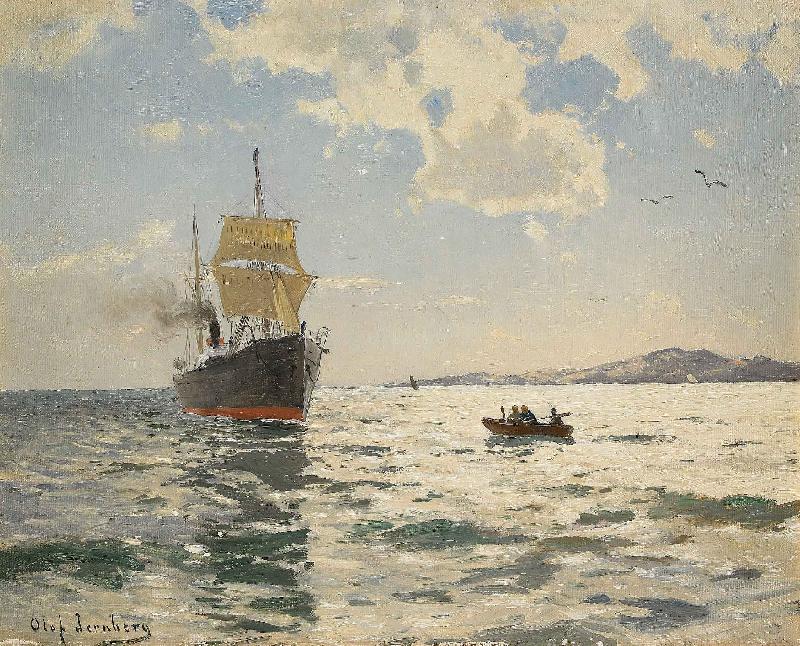 a. jernberg Marin med angfartyg oil painting picture